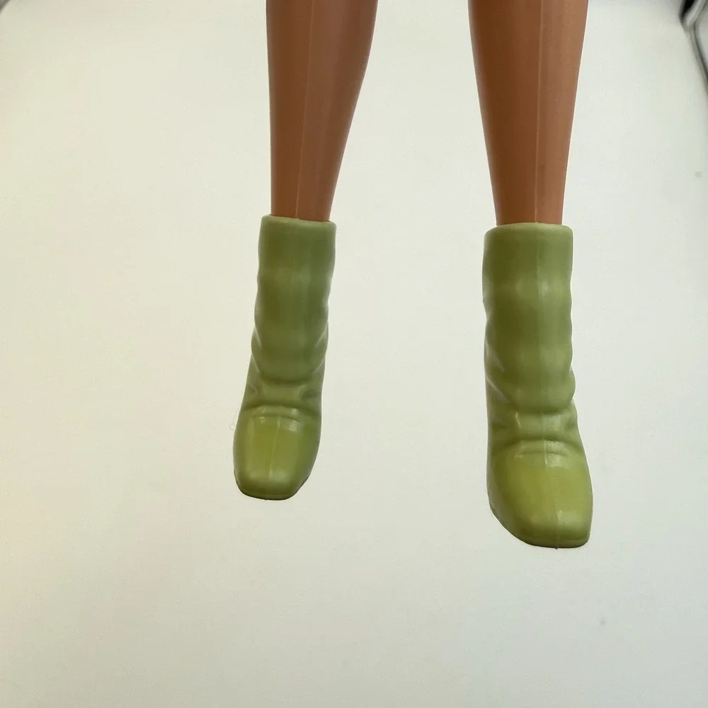 1999‎ Corduroy Cool Barbie/Teresa Doll Shoes-Sage Dusty Green Heel Ankle Boots